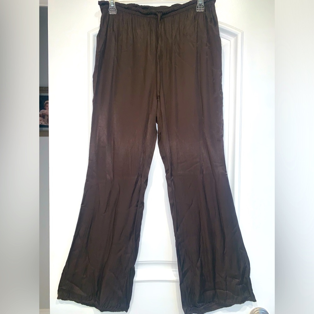 Zara Brown satin pants